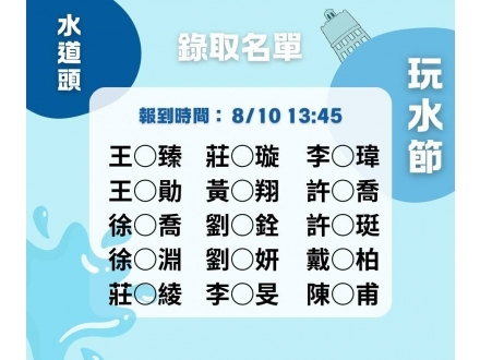 玩水節名單
