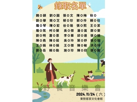 午茶音樂會錄取名單